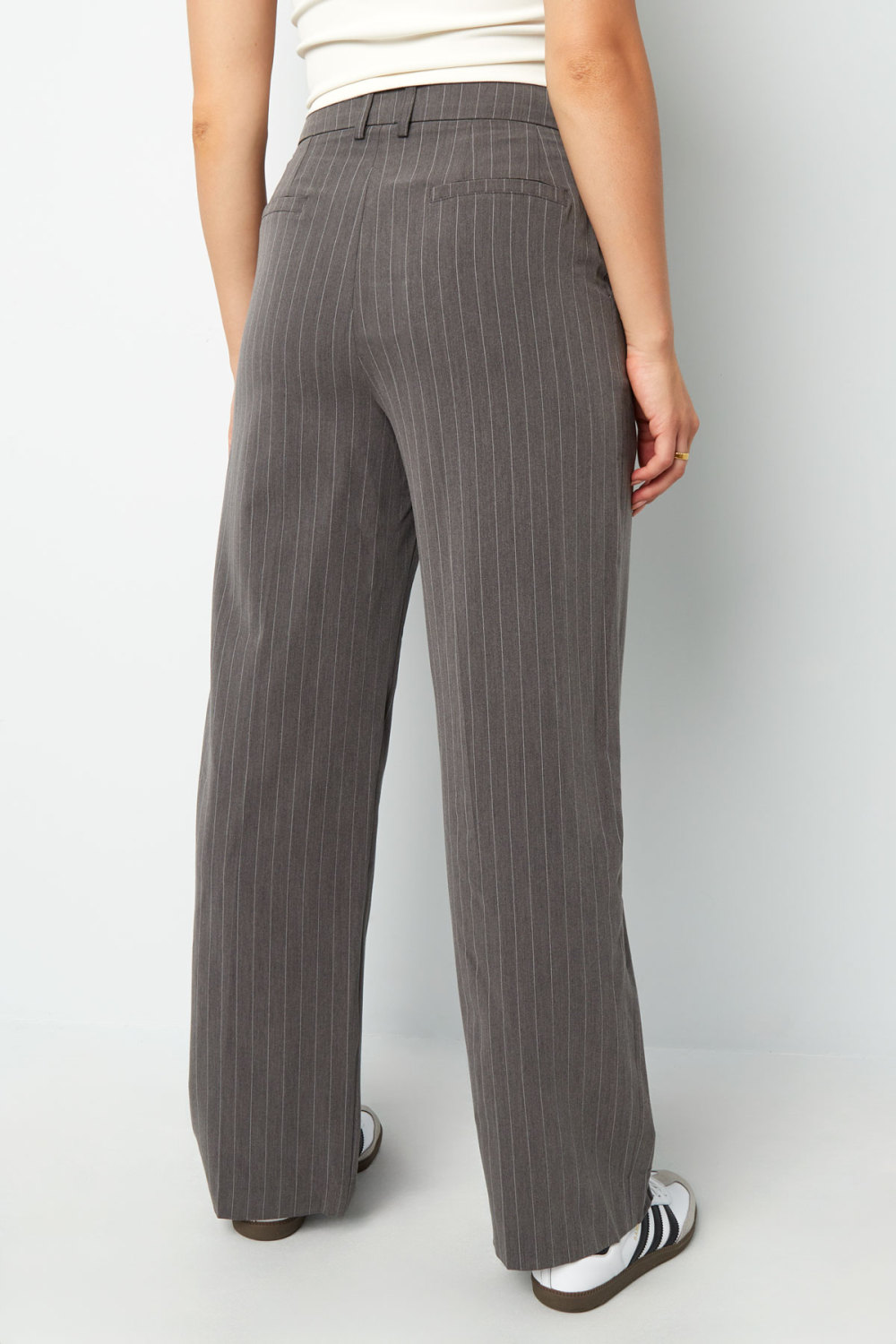 Pantalon Droit Tissé Élégant Rayures Image7
