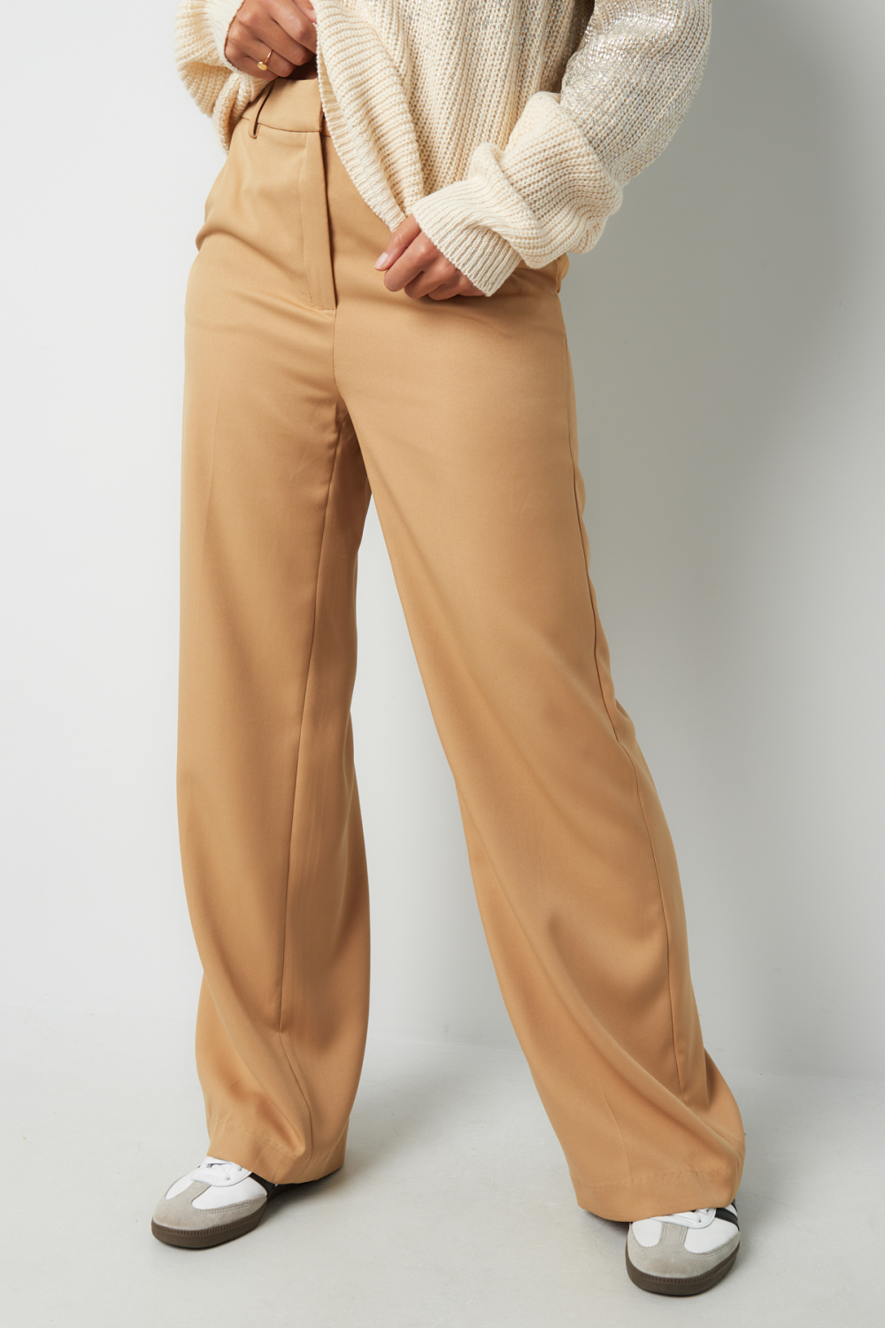 Pantalon Droit Femme Tissé Casual Couleur Unie h5Image10