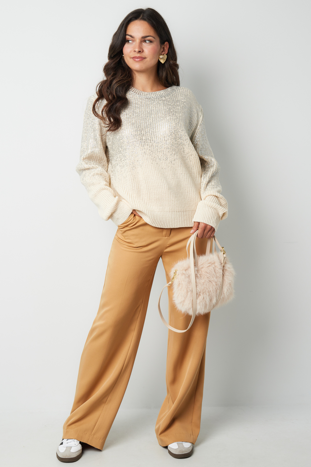 Pantalon Droit Femme Tissé Casual Couleur Unie h5Image7