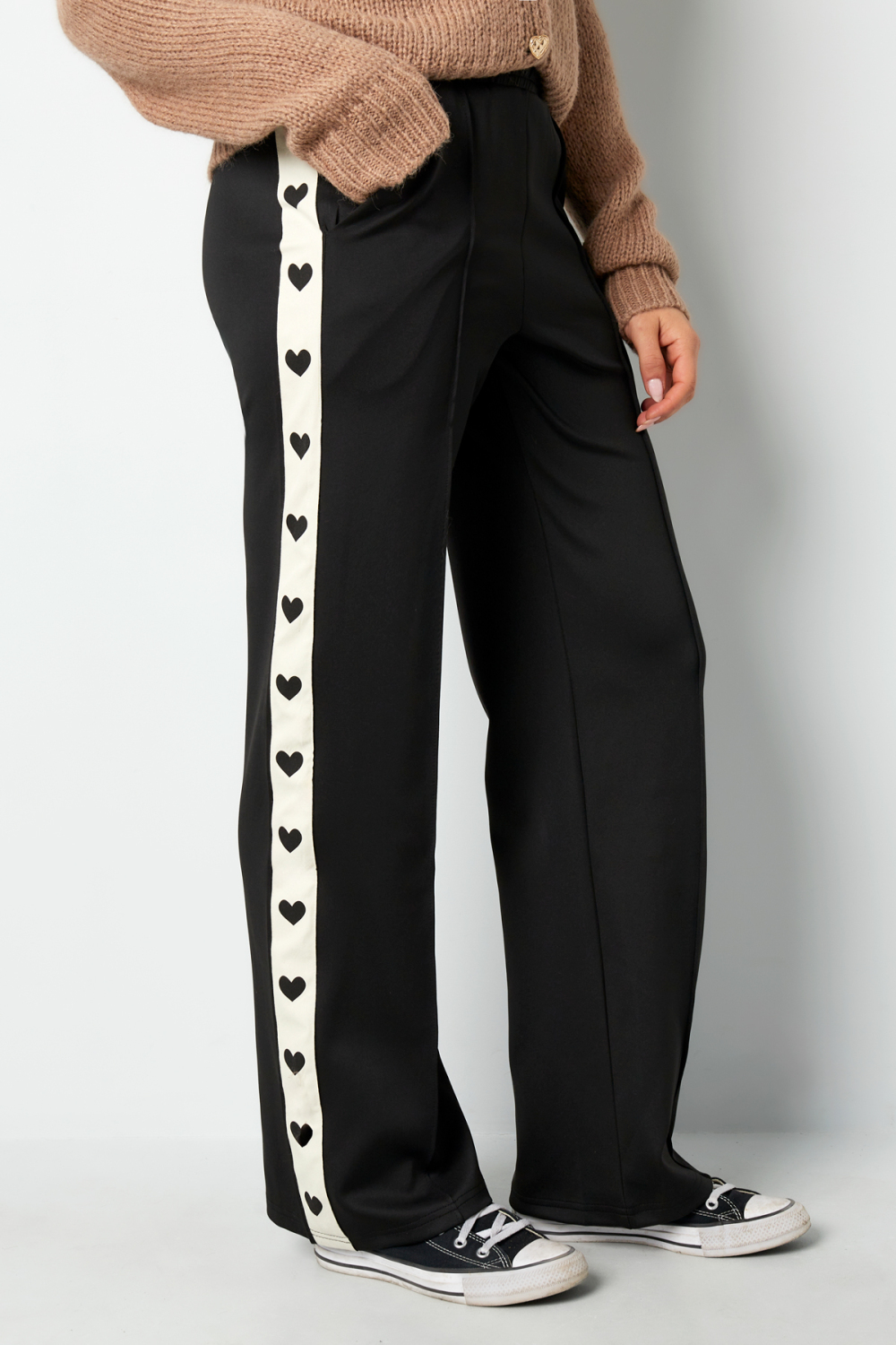 Pantalon Droit Femme Tissé Sporty Motif Cœur h5Image7