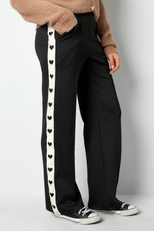 Pantalon Droit Femme Tissé Sporty Motif Cœur h5 Image7