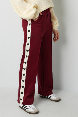 Pantalon Droit Femme Tissé Sporty Motif Cœur h5 Image4
