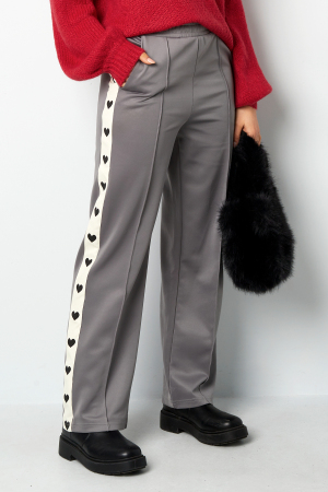 Pantalon Droit Femme Tissé Sporty Motif Cœur h5 Image3