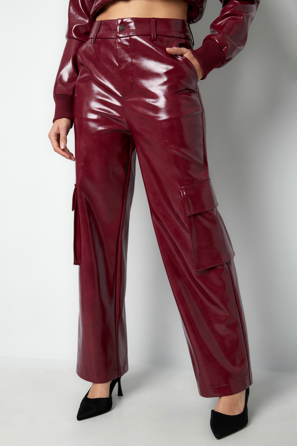 Pantalon Droit Femme Tissé Couleur Unie Élégant Automne/Hiver Image7