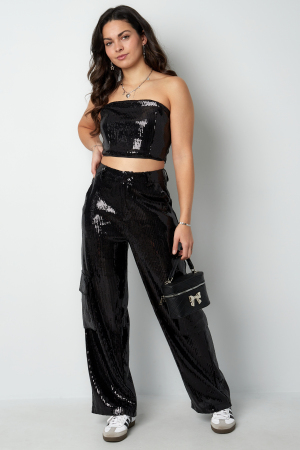 Tissu Paillettes Femmes Pantalon Droit Élégant h5 Image6