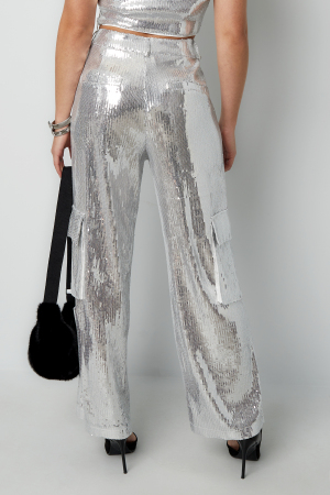 Tissu Paillettes Femmes Pantalon Droit Élégant h5 Image5