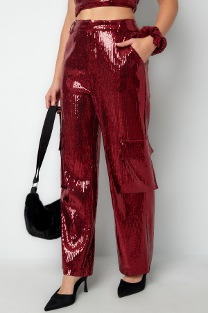 Tissu Paillettes Femmes Pantalon Droit Élégant h5 Image7