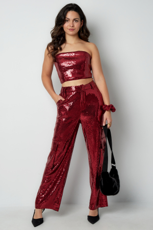 Tissu Paillettes Femmes Pantalon Droit Élégant h5 Image11