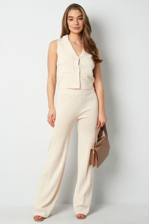 Viscose Femme Pantalon Large Confortable Couleur Unie h5 Image3