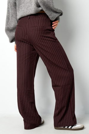 Pantalon Large À Pinces Avec Rayures Fines Pour Femme h5 Image10