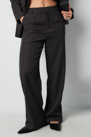 Pantalon Large À Pinces Avec Rayures Fines Pour Femme h5 Image2