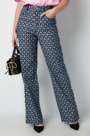 Cotton Woven Femme Pantalon Droit Motif Géométrique h5 Image6