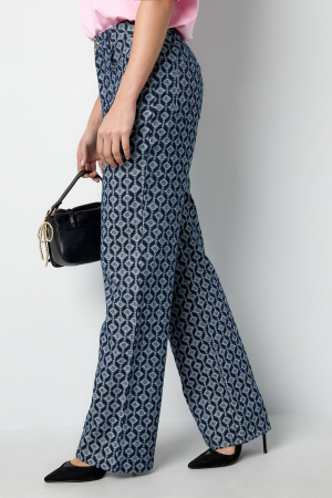Cotton Woven Femme Pantalon Droit Motif Géométrique h5 Image8