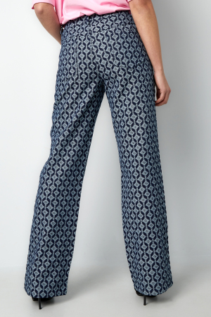 Cotton Woven Femme Pantalon Droit Motif Géométrique h5 Image9