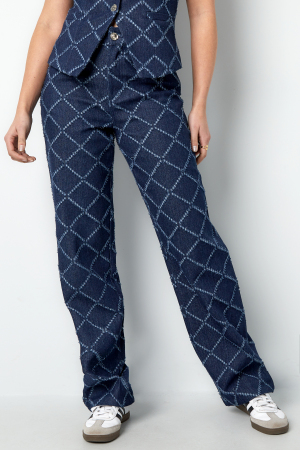 Coton Tissé Pantalon Droit Femme Carreaux Casual h5 Image8