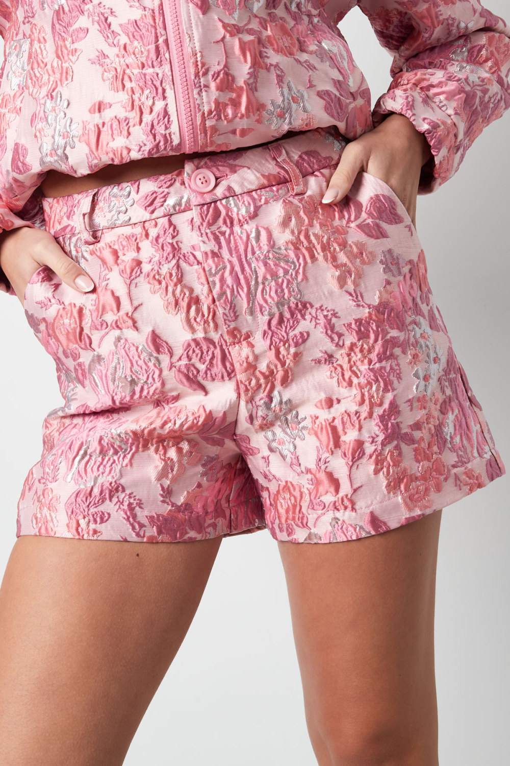 Shorts Femme En Fibre De Polyester Tissée Imprimé Floral Élégant Image7