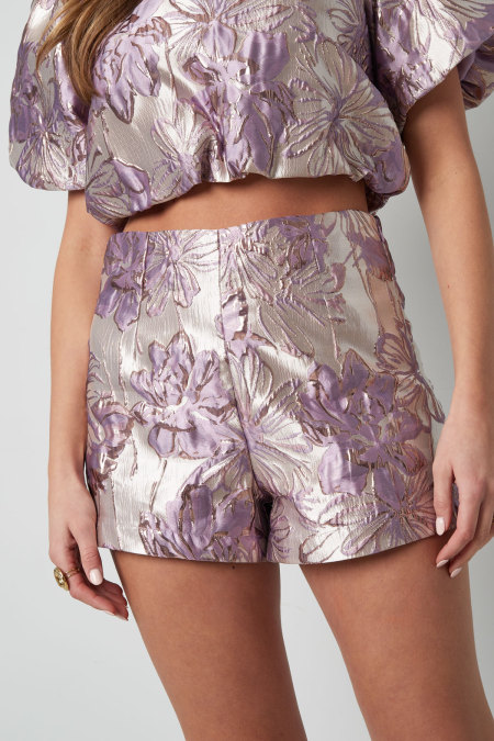 Shorts Hauts Femme en Polyester Imprimé Floral