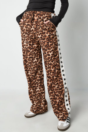 Pantalon De Jogging Ample À Imprimé Léopard Avec Bande Latérale h5 Image2