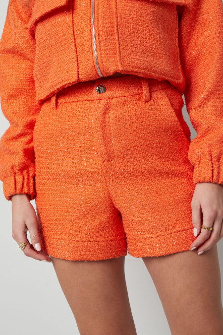 Shorts Femme Polyester Taille Haute Couleur Unie