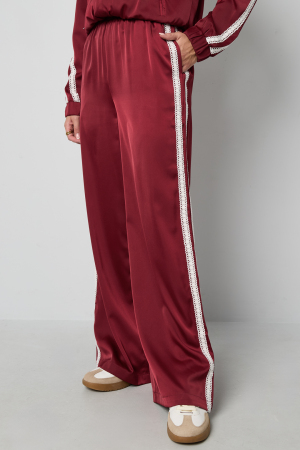 Tissu En Fibre De Polyester Femmes Pantalon Droit Sportif Contraste De Couleurs h5 Image9