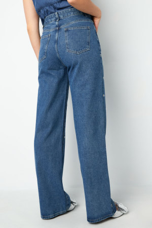 Coton Tissé Femmes Pantalon Droit Jean Broderie Cœur Décontracté h5 Image9