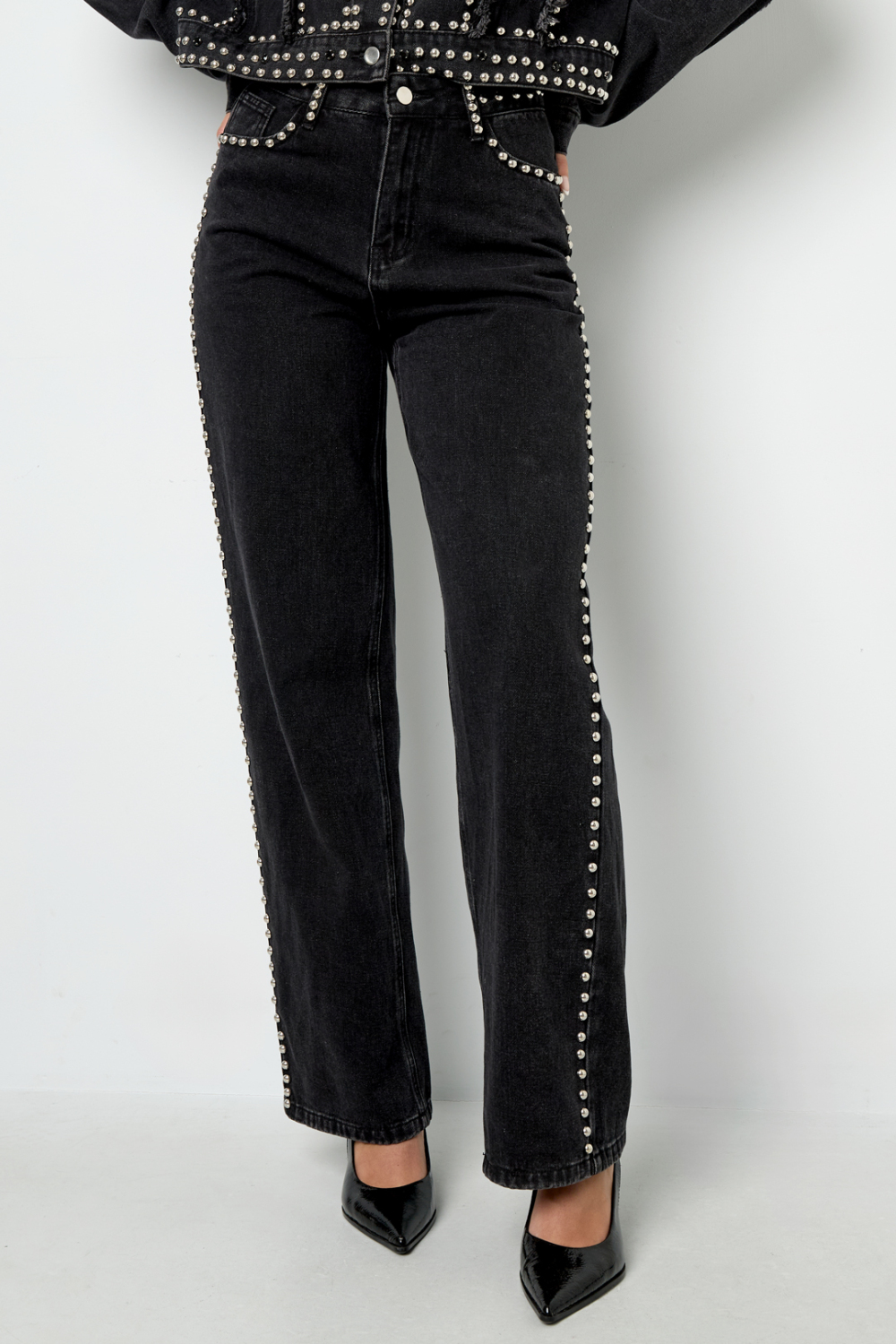 Tissu Coton Femmes Pantalon Droit Rue Couleur Unie Image5