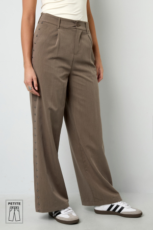 Tissu Polyester Fibre Femme Pantalon Large Élégant Couleur Unie Automne/Hiver h5 Image7