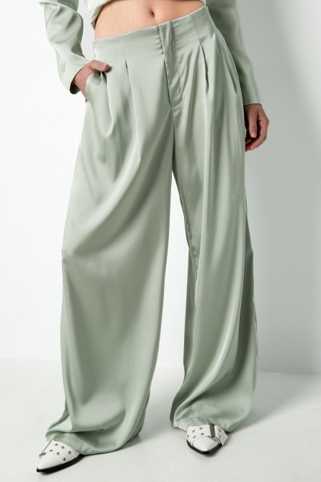Tissu Polyester Fibre Femmes Pantalon Droit Décontracté Couleur Unie