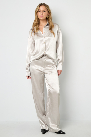 Tissu Polyester Fibre Pantalon Droit Femme Style Décontracté Couleur Unie Automne/Hiver h5 Image10