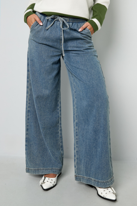 Coton Tissé Pantalon Large Femme Style Sportif Couleur Unie