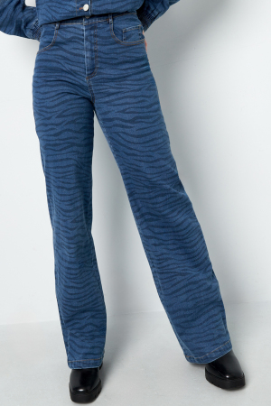Cotton Woven Femmes Pantalon Droit Jean Medium Indigo Casual h5 Image2