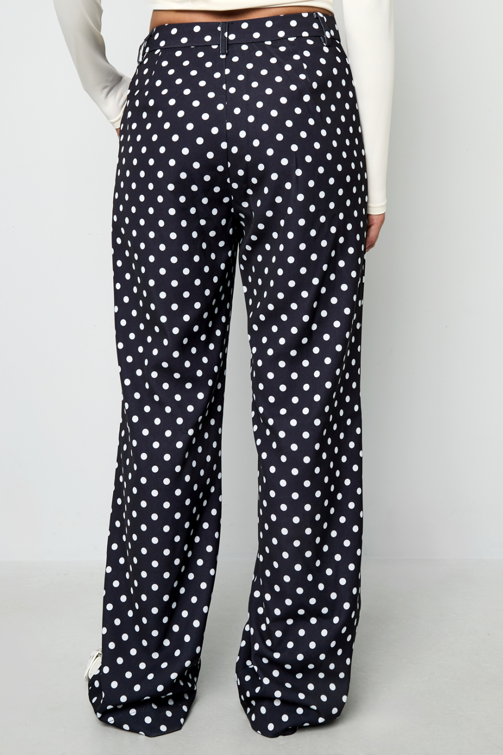 Tissu Polyester Fibre Femmes Pantalons Droits Élégants Points h5Image9
