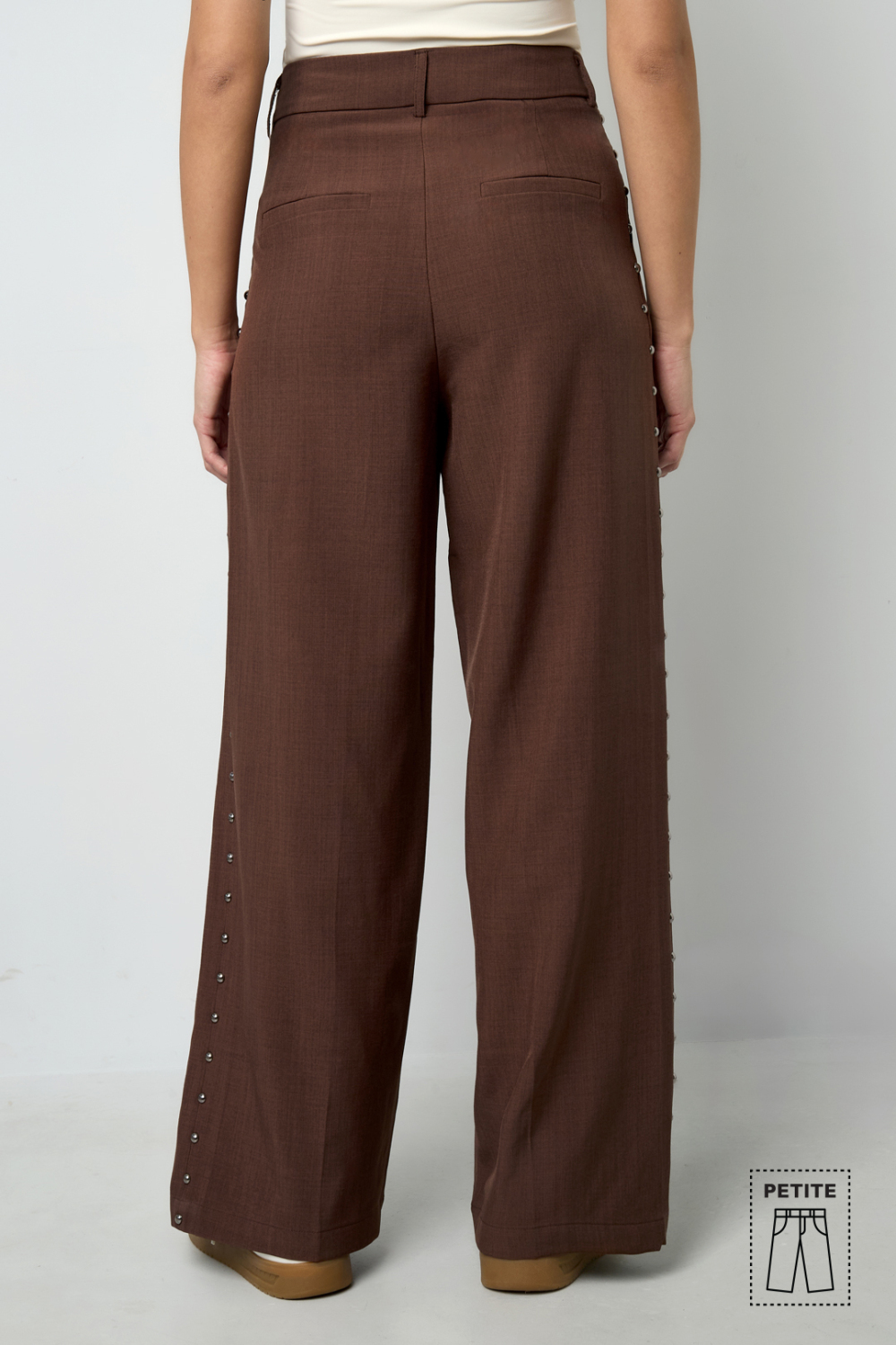 Tissu Polyester Fibre Femme Pantalon Large Élégant Couleur Unie Automne/Hiver Image10