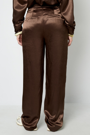 Tissu Polyester Fibre Pantalon Droit Femme Style Décontracté Couleur Unie Automne/Hiver h5 Image12