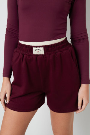 Shorts Casual Femme En Fibre De Polyester Tricotée Sporty Couleur Unie h5 Image8