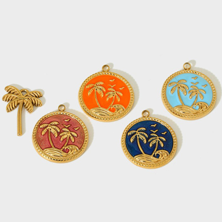 Pendentif En Acier Inoxydable Étanche Pour Femme, 1 Pièce, Accessoire De Collier Créatif À Faire Soi-Même