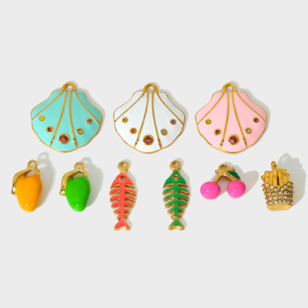Pendentif DIY en acier inoxydable étanche en forme de fruit mignon