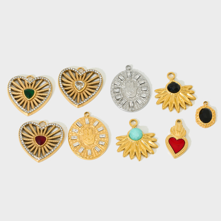 Pendentif de luxe en acier inoxydable doré de qualité supérieure, étanche, à monter soi-même