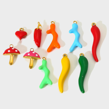 Accessoires pour pendentif champignon amusant à faire soi-même en acier inoxydable étanche