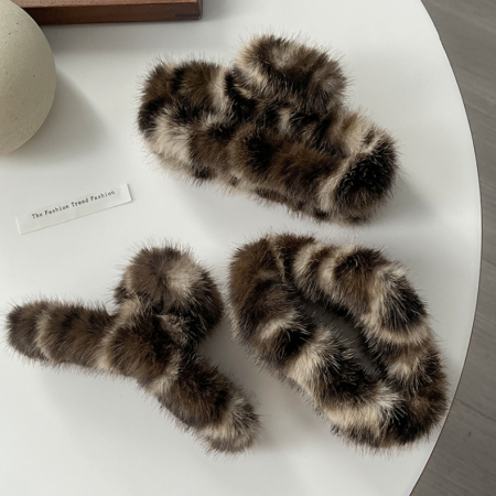 Pinces à cheveux pour femmes en polyester imprimé léopard, collection quotidienne de luxe 2