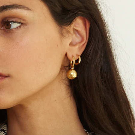 Boucles d'oreilles pendantes en acier inoxydable étanches avec pendentif boule (1 paire) 2