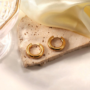 1 Paire De Boucles D'Oreilles Créoles Classiques En Acier Inoxydable Étanches h5 Image7