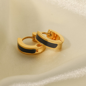 1 Paire De Boucles D'Oreilles Créoles Colorées En Acier Inoxydable Pour Femme h5 Image9