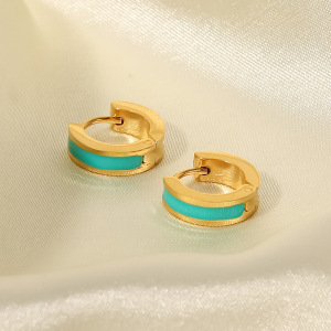 1 Paire De Boucles D'Oreilles Créoles Colorées En Acier Inoxydable Pour Femme h5 Image8