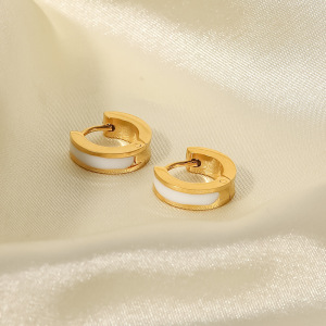 1 Paire De Boucles D'Oreilles Créoles Colorées En Acier Inoxydable Pour Femme h5 Image12