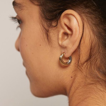 1 paire de boucles d'oreilles créoles classiques en acier inoxydable étanches 2