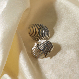 1 Paire De Boucles D'Oreilles À Tige Géométriques En Acier Inoxydable Plaqué Or  Pour Femme, Style Simple Et Tendance h5 Image4