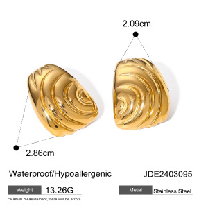 Boucles D'Oreilles En Acier Inoxydable De Forme Irrégulière En Or  D', Boucles D'Oreilles Asymétriques En Acier Titane À Gauche Et À Droite Pour Femmes h5 Image5