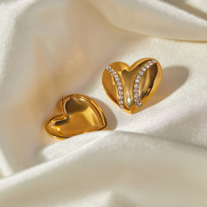 Modèle De Créateur Jd ! Boucles D'Oreilles En Acier Inoxydable Or  En Forme De Diamant/Larme, Style Européen Et Américain, Boucles D'Oreilles Simples Et Froides h5 Image7