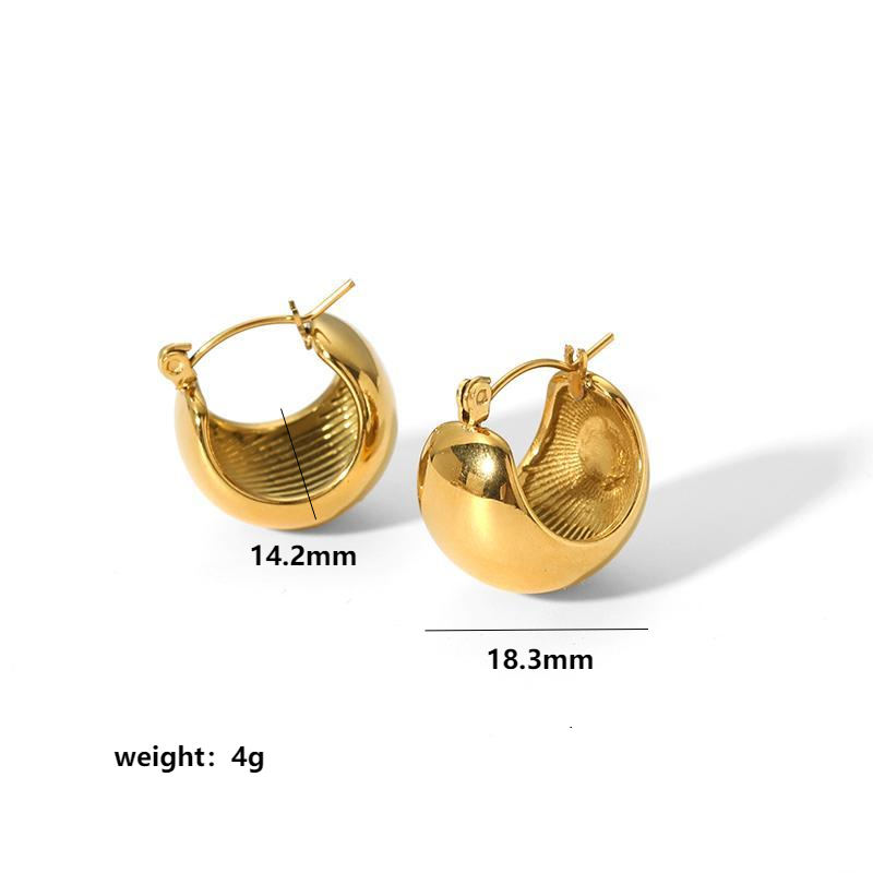 1 Paire De Boucles D'Oreilles Sphériques Polies En Acier Inoxydable Plaqué Or Simples Et Classiques Pour Bijoux Pour Femmes À Porter Au Quotidien Image6